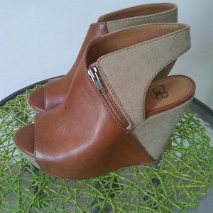Gianni Bini Wedge Open Ankle Booties